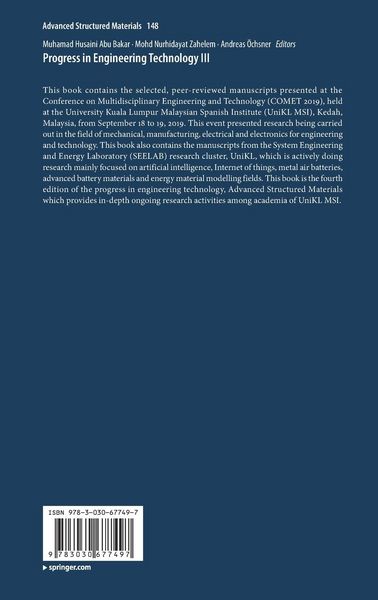Produktbild: Progress in Engineering Technology III