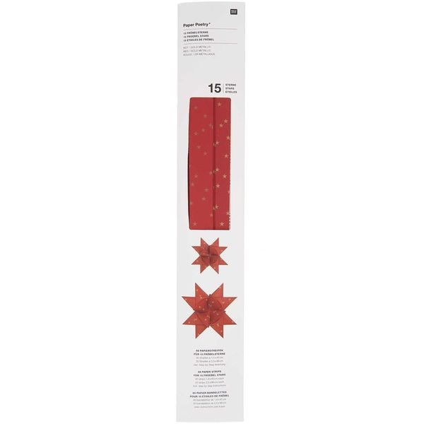 Fröbelsterne, rot, Sterne, 60 Streifen , 120 g/m²