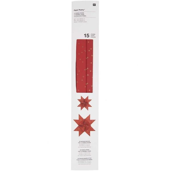Produktbild: Fr&ouml;belsterne, rot, Sterne, 60 Streifen MIX, 120 g/m&sup2;