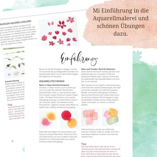 Produktbild: Wundervolle Watercolor Stickerei