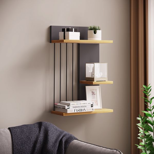 Produktbild: Holz Wandregal H&auml;ngeregal Regal Dolira M