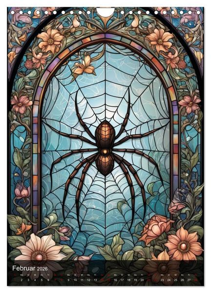 Produktbild: Wildtiere und Glaskunst im Tiffany Stil (Wandkalender 2026 DIN A4 hoch), CALVENDO Monatskalender