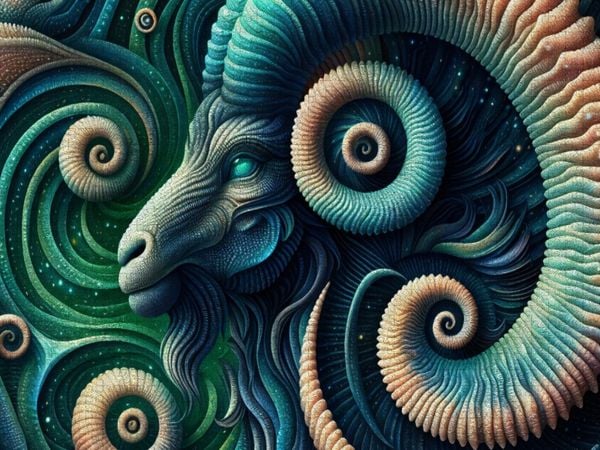 Produktbild: CALVENDO Puzzle Widder im Spiralsturm | 1000 Teile Lege-Gr&ouml;&szlig;e 64x48cm Foto-Puzzle f&uuml;r gl&uuml;ckliche Stunden