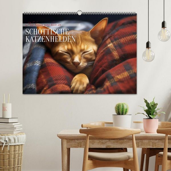 Produktbild: Schottische Katzenhelden (Wandkalender 2026 DIN A2 quer), CALVENDO Monatskalender
