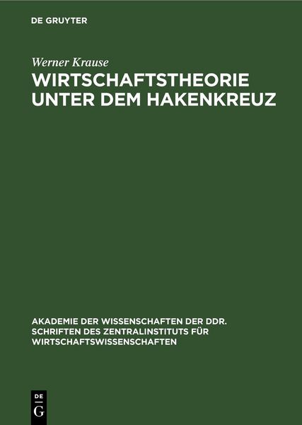 Produktbild: Wirtschaftstheorie unter dem Hakenkreuz