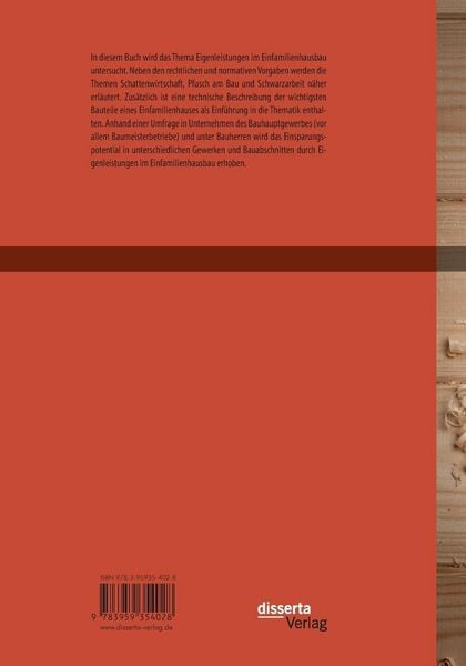 Produktbild: Das DIY-Hausbaukostenbuch - eine wissenschaftliche Betrachtung. Zahlen, Daten und Fakten zum Thema Eigenleistungen im Einfamilienhausbau