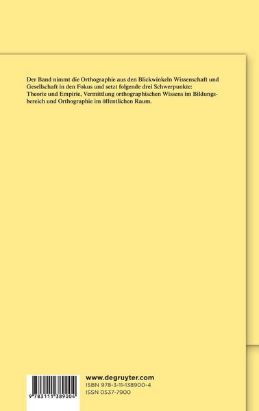 Produktbild: Orthographie in Wissenschaft und Gesellschaft