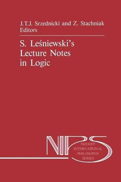 Produktbild: S. Lesniewski's Lecture Notes in Logic