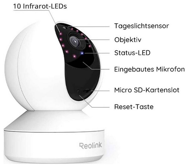 Produktbild: Reolink E Series E340 WCEZ8MP05PTAFW Kabellos, WLAN IP &Uuml;berwachungskamera 3840 x 2160 Pixel