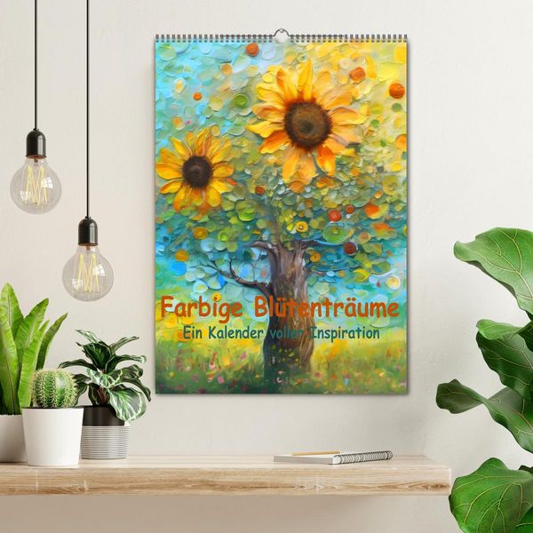 Produktbild: Farbige Bl&uuml;tentr&auml;ume - Ein Kalender voller Inspiration (Wandkalender 2026 DIN A2 hoch), CALVENDO Monatskalender