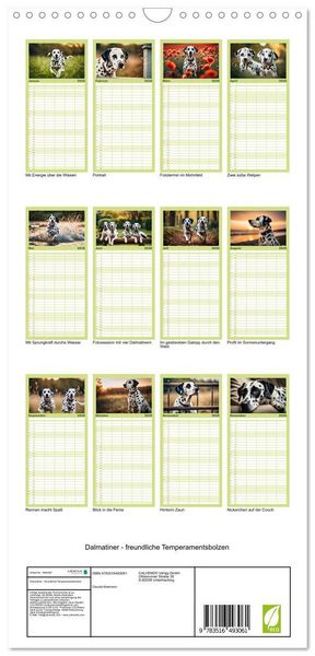 Produktbild: Familienplaner 2026 - Dalmatiner - freundliche Temperamentsbolzen mit 5 Spalten (Wandkalender, 21 x 45 cm) CALVENDO