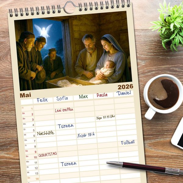 Produktbild: Familienplaner 2026 - Der Weg von drei&szlig;ig Jahren mit 5 Spalten (Wandkalender, 21 x 45 cm) CALVENDO