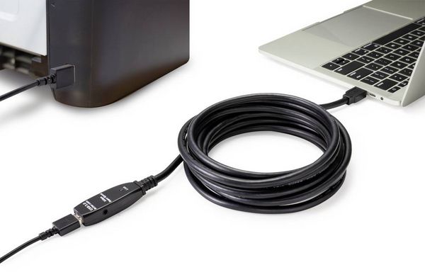 Produktbild: Renkforce USB-Kabel USB 3.2 Gen1 USB-A Stecker, USB-A Buchse 20.00 m Schwarz Aktiv mit Signalverst&auml;rkung RF-4598350