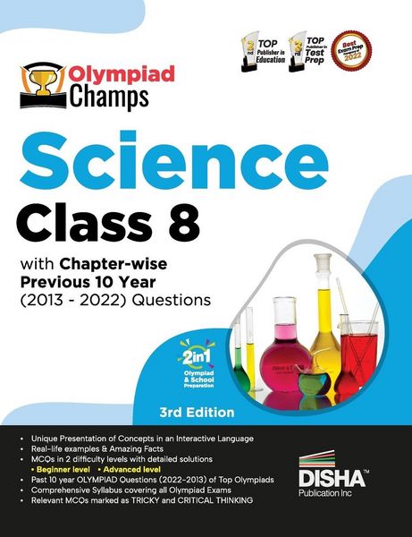 Produktbild: Olympiad Champs Science Class 8 with Chapter-wise Previous 10 Year (2013 - 2022) Questions 5th Edition | Complete Prep Guide with Theory, PYQs, Past &
