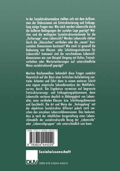 Produktbild: Lebensstile zwischen Struktur und Entkopplung