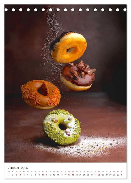 Produktbild: Donuts - Die runden Gaumenfreuden. (Tischkalender 2026 DIN A5 hoch), CALVENDO Monatskalender