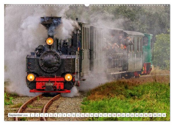 Produktbild: De L&uuml;tt Kaffeebrenner &ndash; Impressionen einer Mecklenburger Kleinbahn (hochwertiger Premium Wandkalender 2026 DIN A2 quer), Kunstdruck in Hochglanz