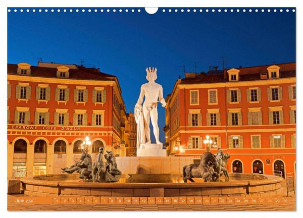Produktbild: Lebendige Cote d'Azur: Die azurblaue K&uuml;ste (Wandkalender 2026 DIN A3 quer), CALVENDO Monatskalender