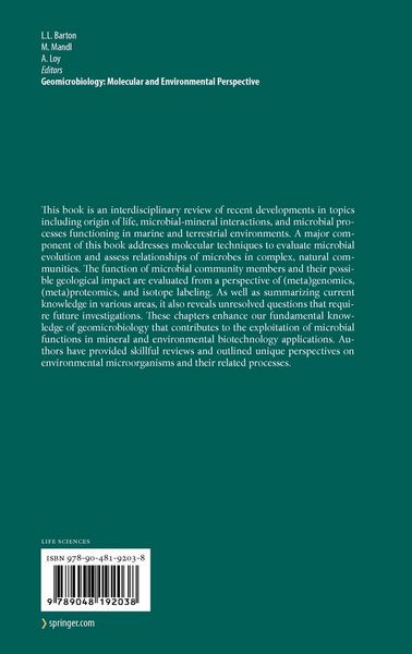 Produktbild: Geomicrobiology: Molecular and Environmental Perspective