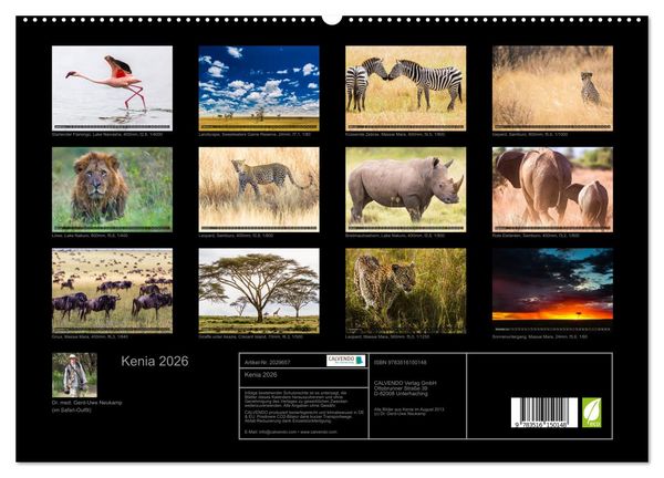 Produktbild: Kenia 2026 (hochwertiger Premium Wandkalender 2026 DIN A2 quer), Kunstdruck in Hochglanz