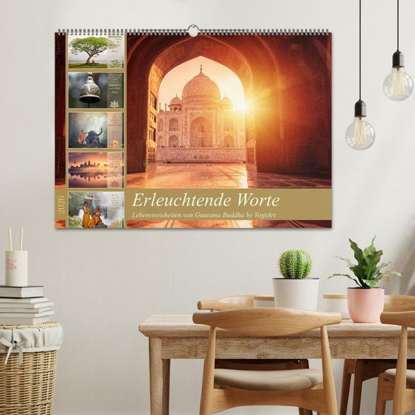 Produktbild: Erleuchtende Worte, Lebensweisheiten von Gautama Buddha by VogtArt (Wandkalender 2026 DIN A2 quer), CALVENDO Monatskalender