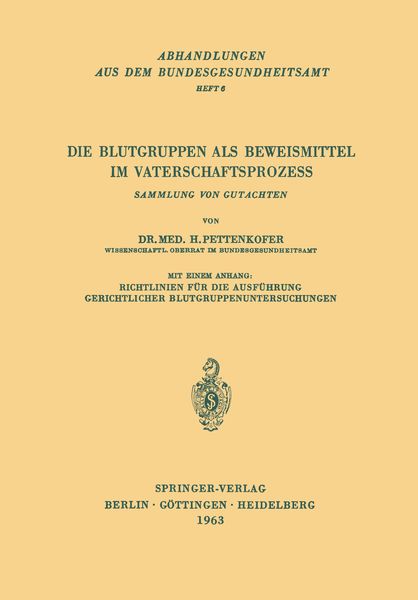 Produktbild: Die Blutgruppen als Beweismittel im Vaterschaftsprozess