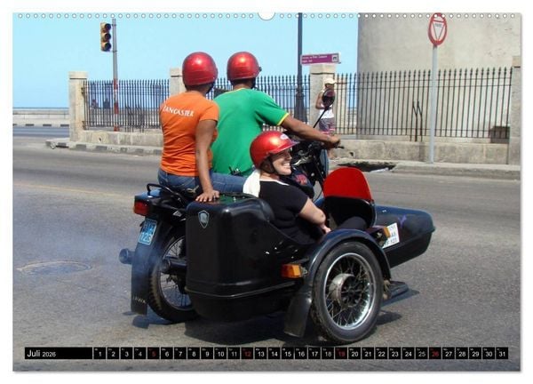 Produktbild: Motorrad-Gespanne in Kuba (Wandkalender 2026 DIN A2 quer), CALVENDO Monatskalender
