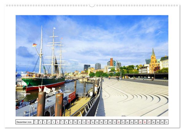 Produktbild: Hamburg sehen, f&uuml;hlen und lieben (hochwertiger Premium Wandkalender 2026 DIN A2 quer), Kunstdruck in Hochglanz