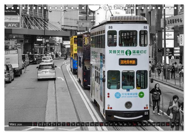 Produktbild: Ding Ding - Hong Kong's Tramways (Wandkalender 2026 DIN A4 quer), CALVENDO Monatskalender