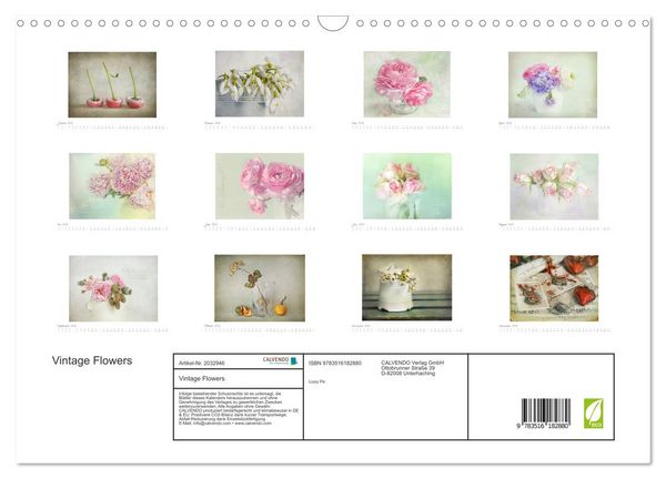 Produktbild: Vintage Flowers (Wandkalender 2026 DIN A3 quer), CALVENDO Monatskalender