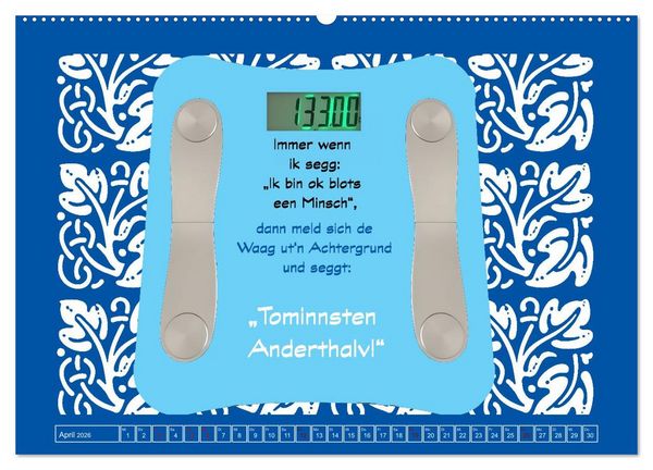 Produktbild: Plattd&uuml;tsche Cartoons (hochwertiger Premium Wandkalender 2026 DIN A2 quer), Kunstdruck in Hochglanz