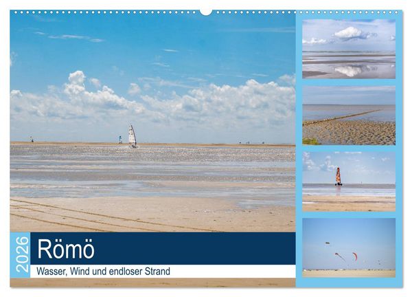 Römö - Wasser, Wind und endloser Strand (Wandkalender 2026 DIN A2 quer), CALVENDO Monatskalender