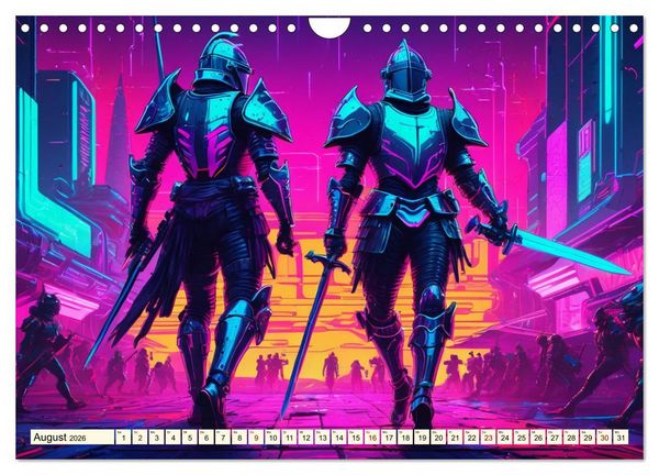 Produktbild: Fantasie - Futuristische Ritter (Wandkalender 2026 DIN A4 quer), CALVENDO Monatskalender