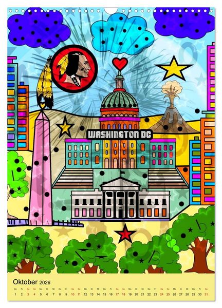 Produktbild: United States Pop Art von Nico Bielow (Wandkalender 2026 DIN A3 hoch), CALVENDO Monatskalender