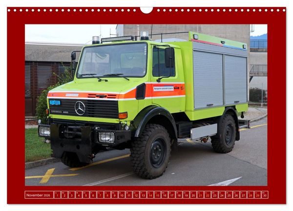 Produktbild: Unimog bei der Feuerwehr (Wandkalender 2026 DIN A3 quer), CALVENDO Monatskalender