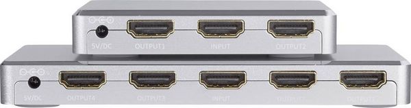 Produktbild: SpeaKa Professional 2 Port HDMI-Splitter mit Aluminiumgeh&auml;use, Ultra HD-f&auml;hig 3840 x 2160 Pixel