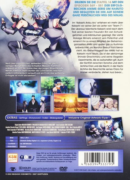 Produktbild: Naruto Shippuden - Kakashi Anbu Arc - Staffel 16: Folgen 569-581 [3 DVDs]