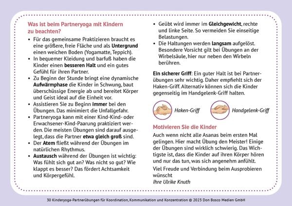Produktbild: 30 Kinderyoga-Partner&uuml;bungen f&uuml;r Koordination, Kommunikation und Konzentration