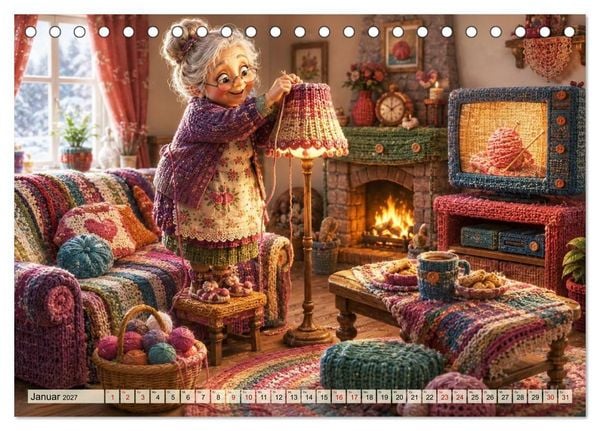 Produktbild: Die strickende Oma (Tischkalender 2027 DIN A5 quer), CALVENDO Monatskalender