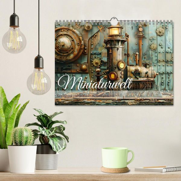 Produktbild: Miniaturwelt Faszinierend winzige H&auml;user im Steampunk-Stil (Wandkalender 2026 DIN A4 quer), CALVENDO Monatskalender