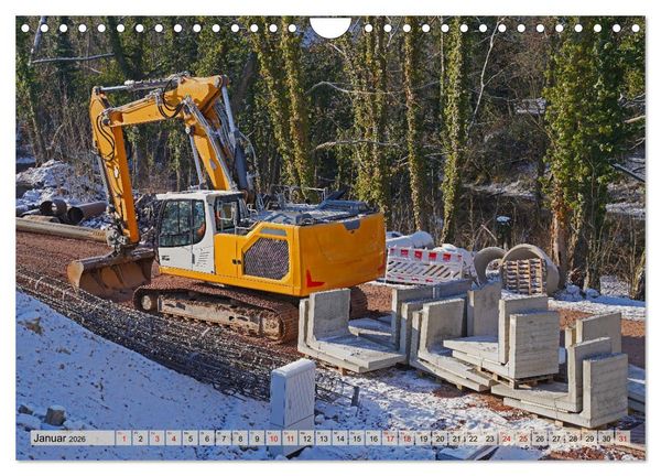 Produktbild: Bagger im Einsatz (Wandkalender 2026 DIN A4 quer), CALVENDO Monatskalender