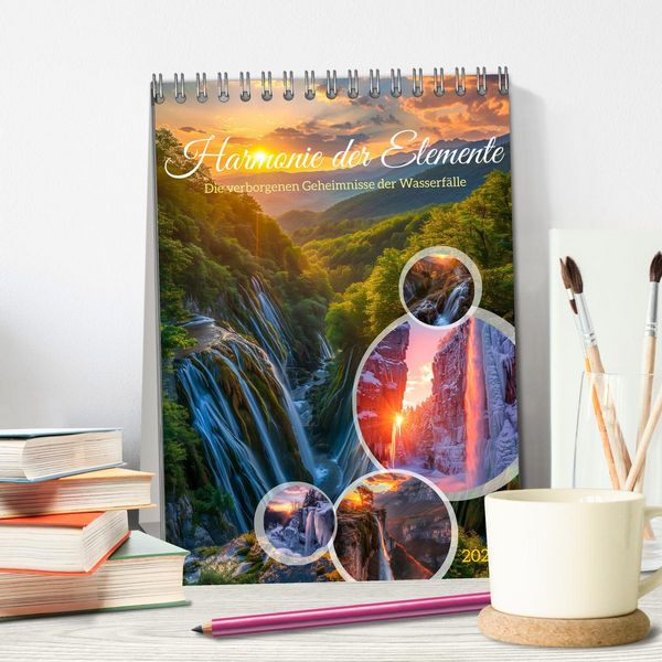 Produktbild: Die Harmonie der Elemente - Die verborgenen Geheimnisse der Wasserf&auml;lle (Tischkalender 2026 DIN A5 hoch), CALVENDO Monatskalender