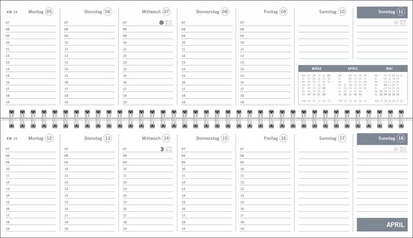 Produktbild: times&more Gr&uuml;n Wochenquerplaner 2027