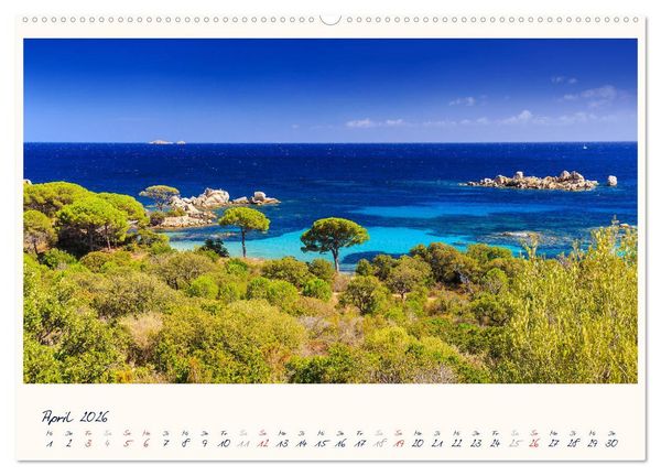 Produktbild: Korsika - Traumhafte K&uuml;sten am Mittelmeer (hochwertiger Premium Wandkalender 2026 DIN A2 quer), Kunstdruck in Hochglanz