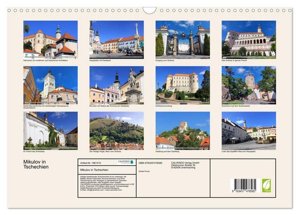 Produktbild: Mikulov in Tschechien (Wandkalender 2026 DIN A3 quer), CALVENDO Monatskalender