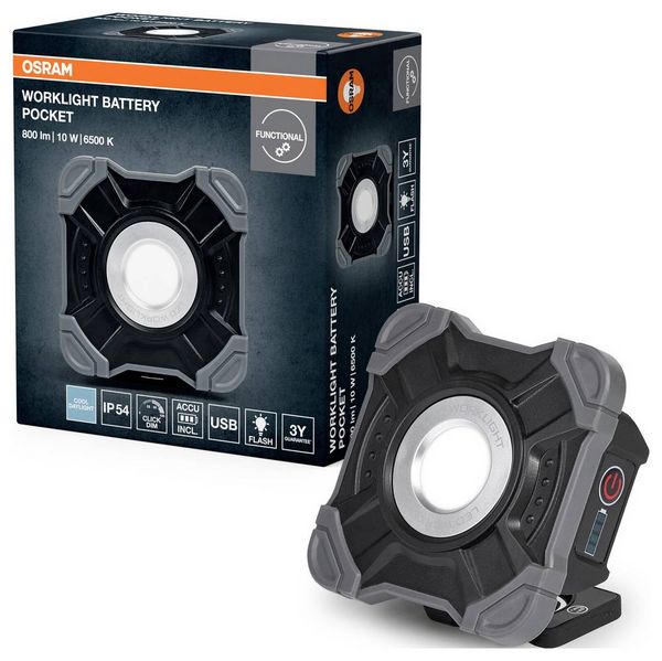 Produktbild: OSRAM Baustrahler LED 10W Tageslichtwei&szlig; Schwarz/Grau