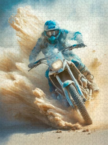 Produktbild: CALVENDO Puzzle Motorradrennen in der W&uuml;ste | 1000 Teile Lege-Gr&ouml;&szlig;e 64x48cm Foto-Puzzle f&uuml;r gl&uuml;ckliche Stunden