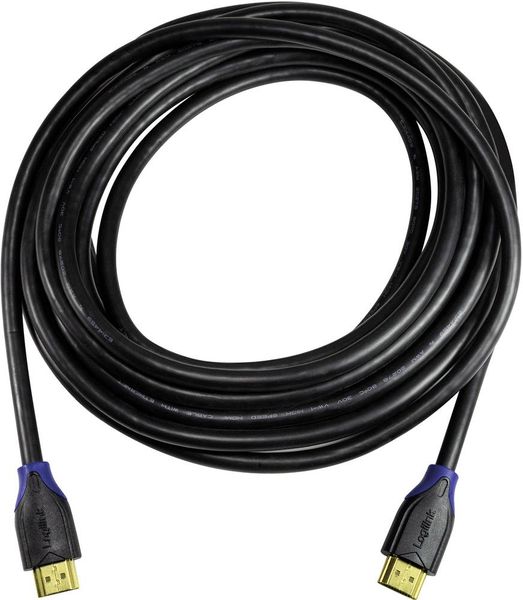 Produktbild: LogiLink HDMI Anschlusskabel HDMI-A Stecker, HDMI-A Stecker 3.00 m Schwarz CH0063 4K UHD, Audio Return Channel, vergoldete Steckkontakte HDMI-Kabel
