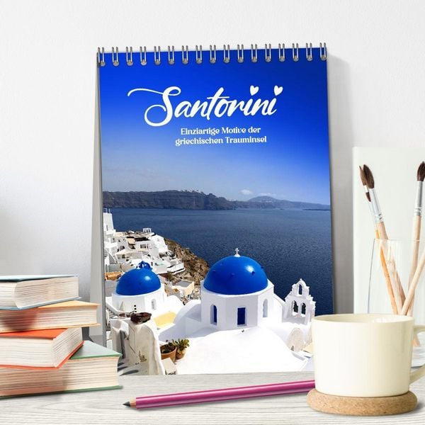 Produktbild: SANTORIN &ndash; Einziartige Motive der griechischen Trauminsel (Tischkalender 2026 DIN A5 hoch), CALVENDO Monatskalender