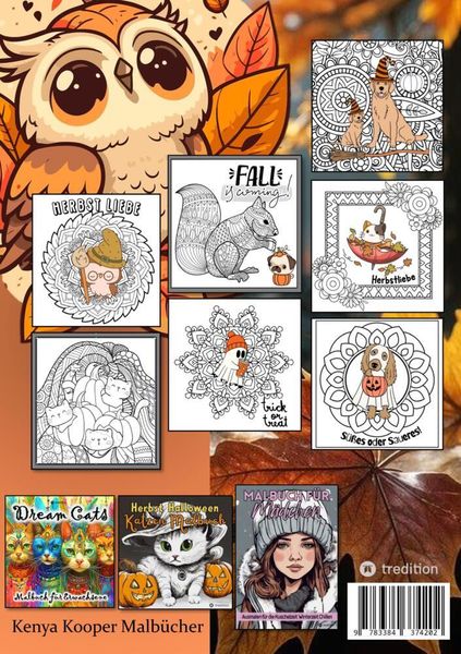 Produktbild: Herbst Mandala Malbuch f&uuml;r Erwachsene Halloween Mandalas Malblock Frauen, M&auml;dchen, Kinder